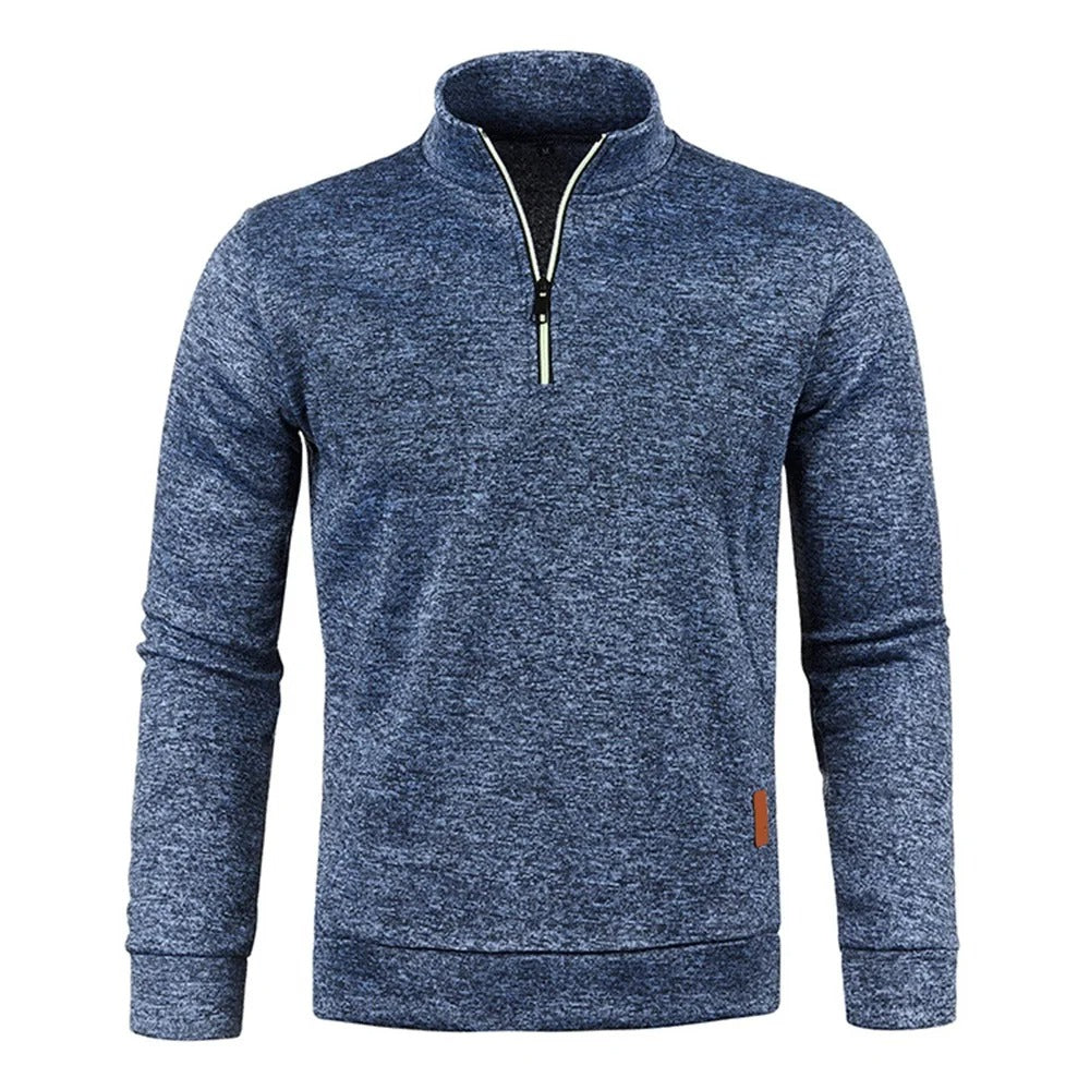 Herren-Pullover mit halbem Reißverschluss