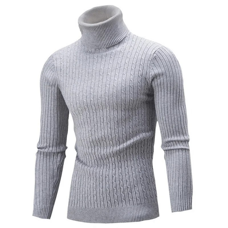 Herrenpullover mit schmalem Rollkragen