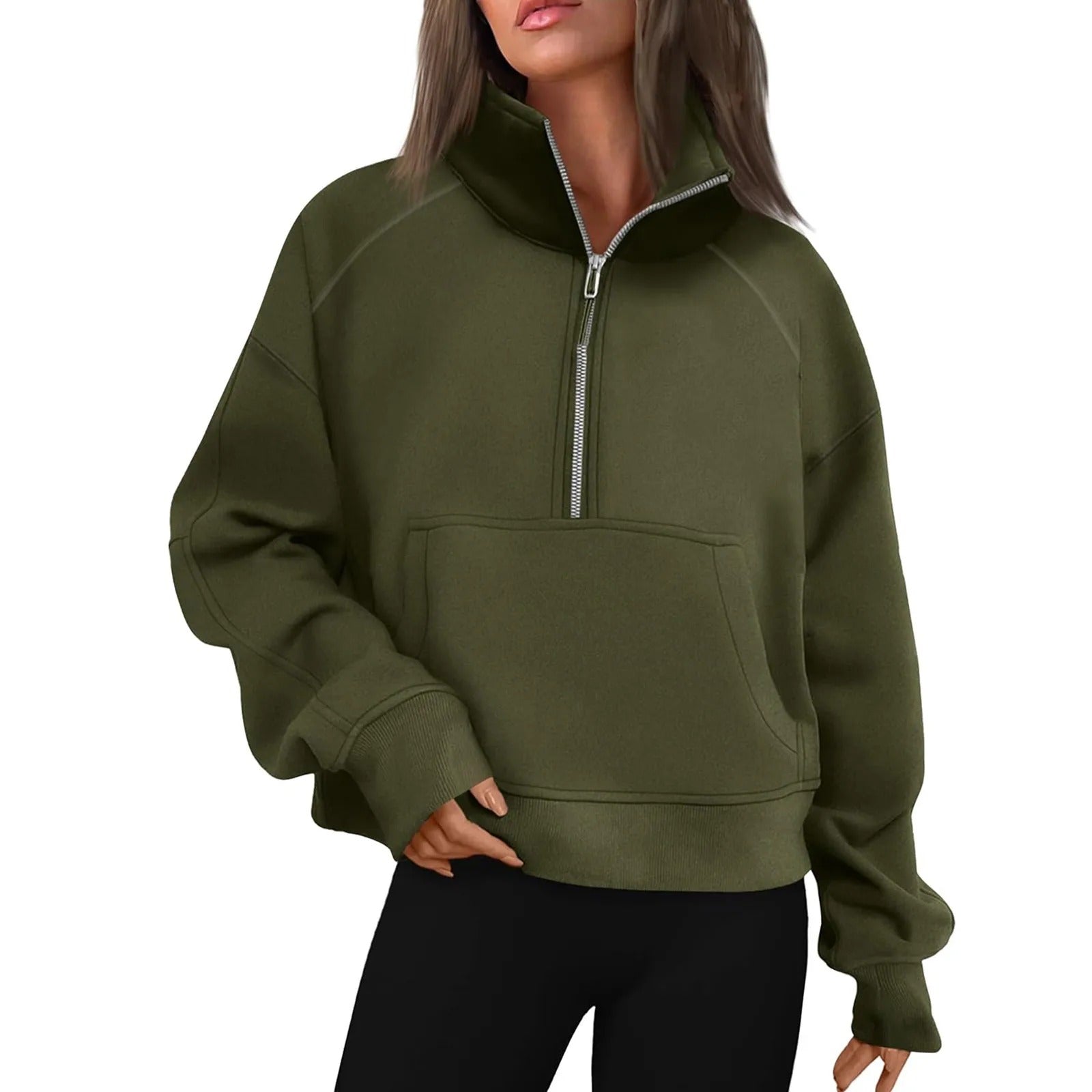 Damen-Fleecejacke mit Stehkragen