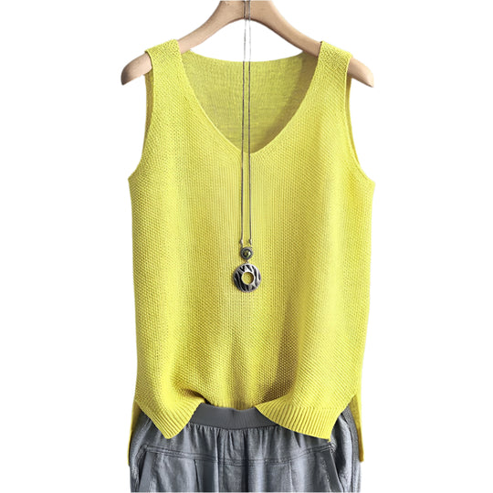 Ärmellose Strickbluse für Damen