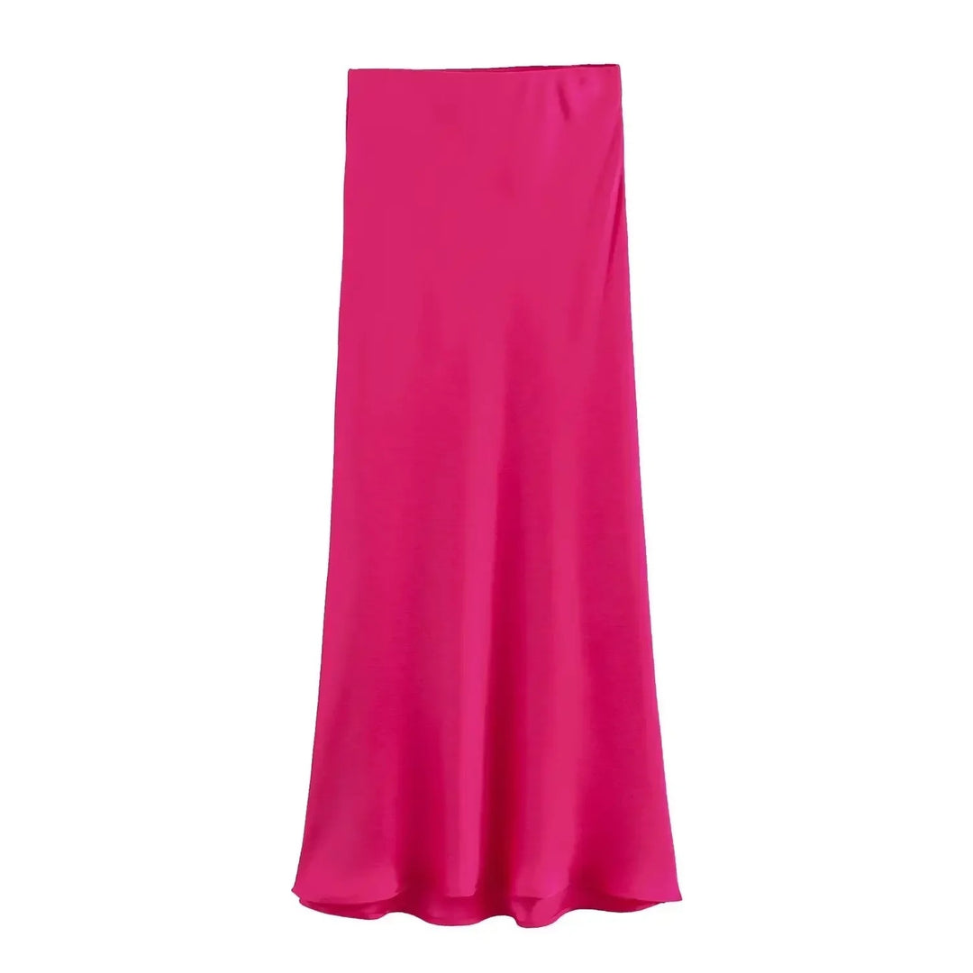 Schmal geschnittenes Damenkleid aus Satin mit Kordelzug