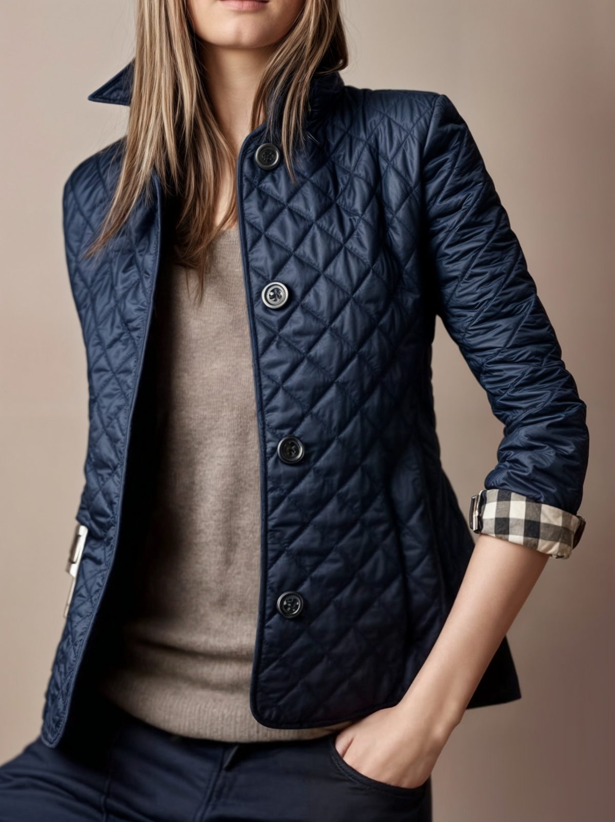 Damen-Steppjacke mit Umlegekragen