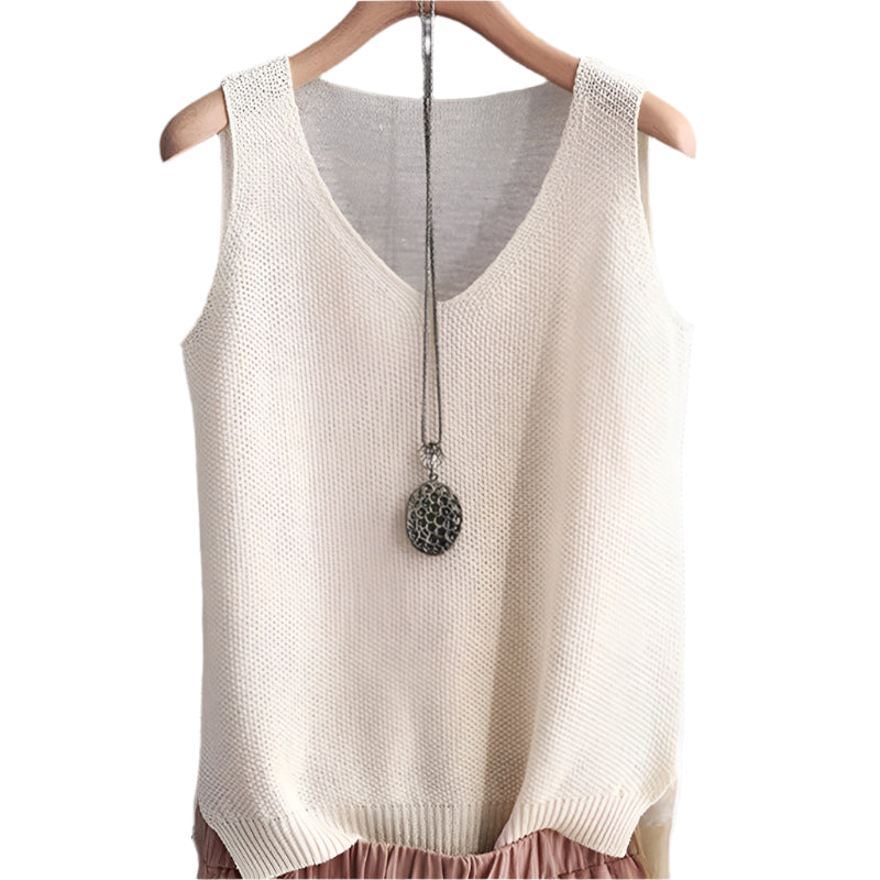 Ärmellose Strickbluse für Damen