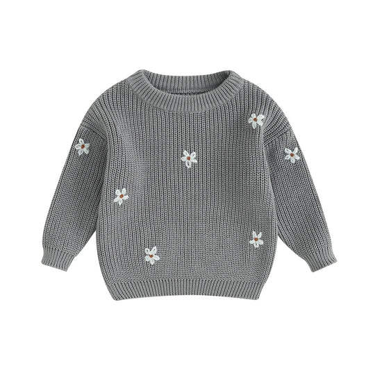Blumenstrickpullover für Kinder
