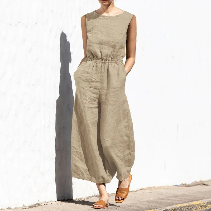 Damen-Overall aus Baumwolle mit hoher Taille