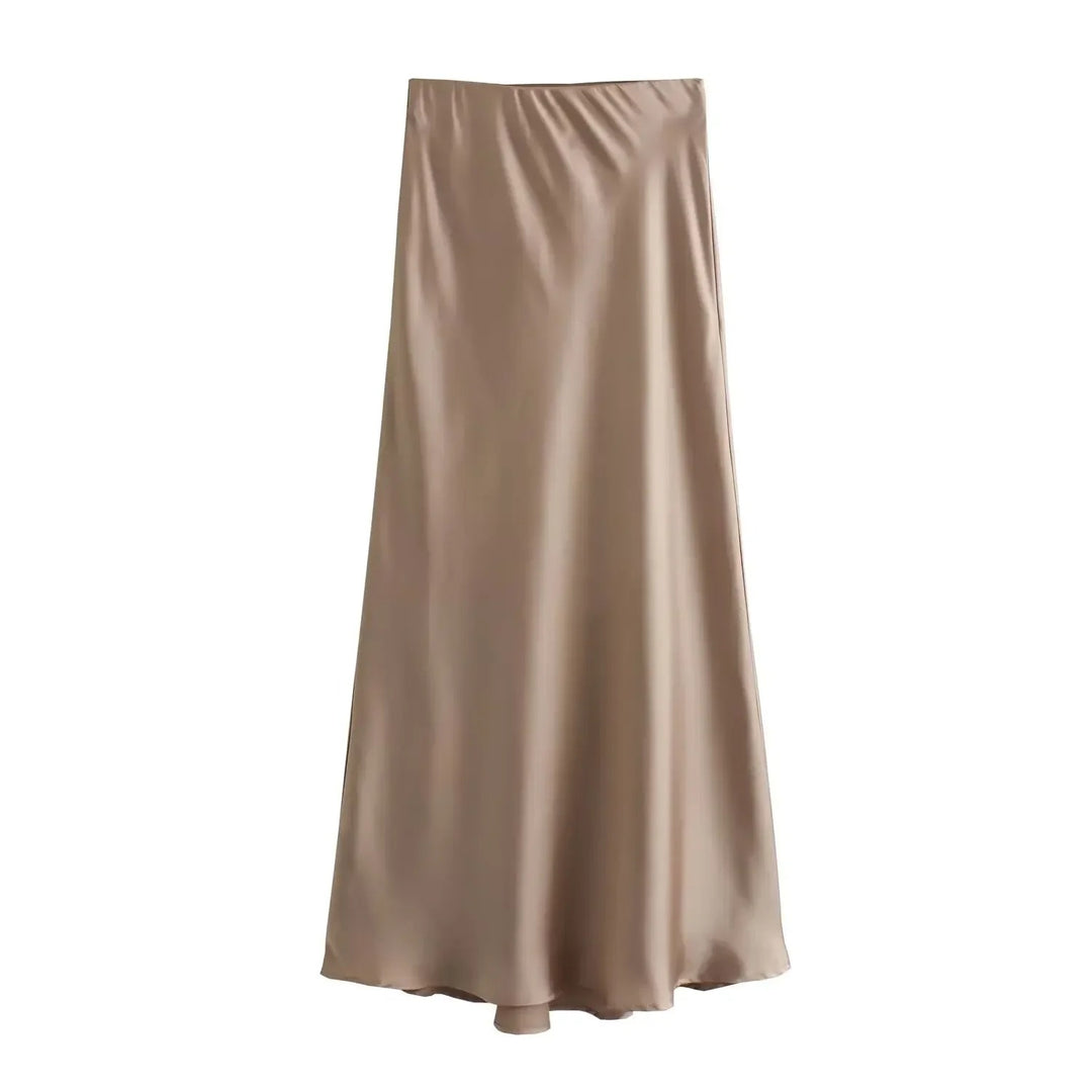 Schmal geschnittenes Damenkleid aus Satin mit Kordelzug