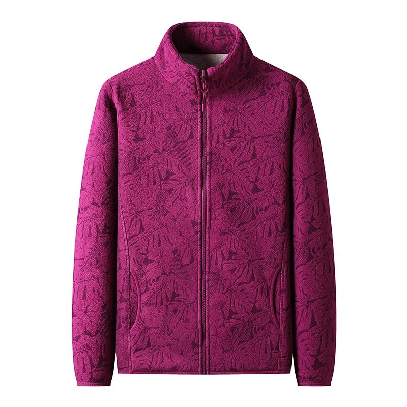 Bedruckte gebürstete Fleecejacke für Frauen