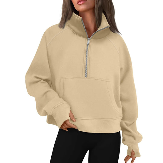 Damen-Fleecejacke mit Stehkragen