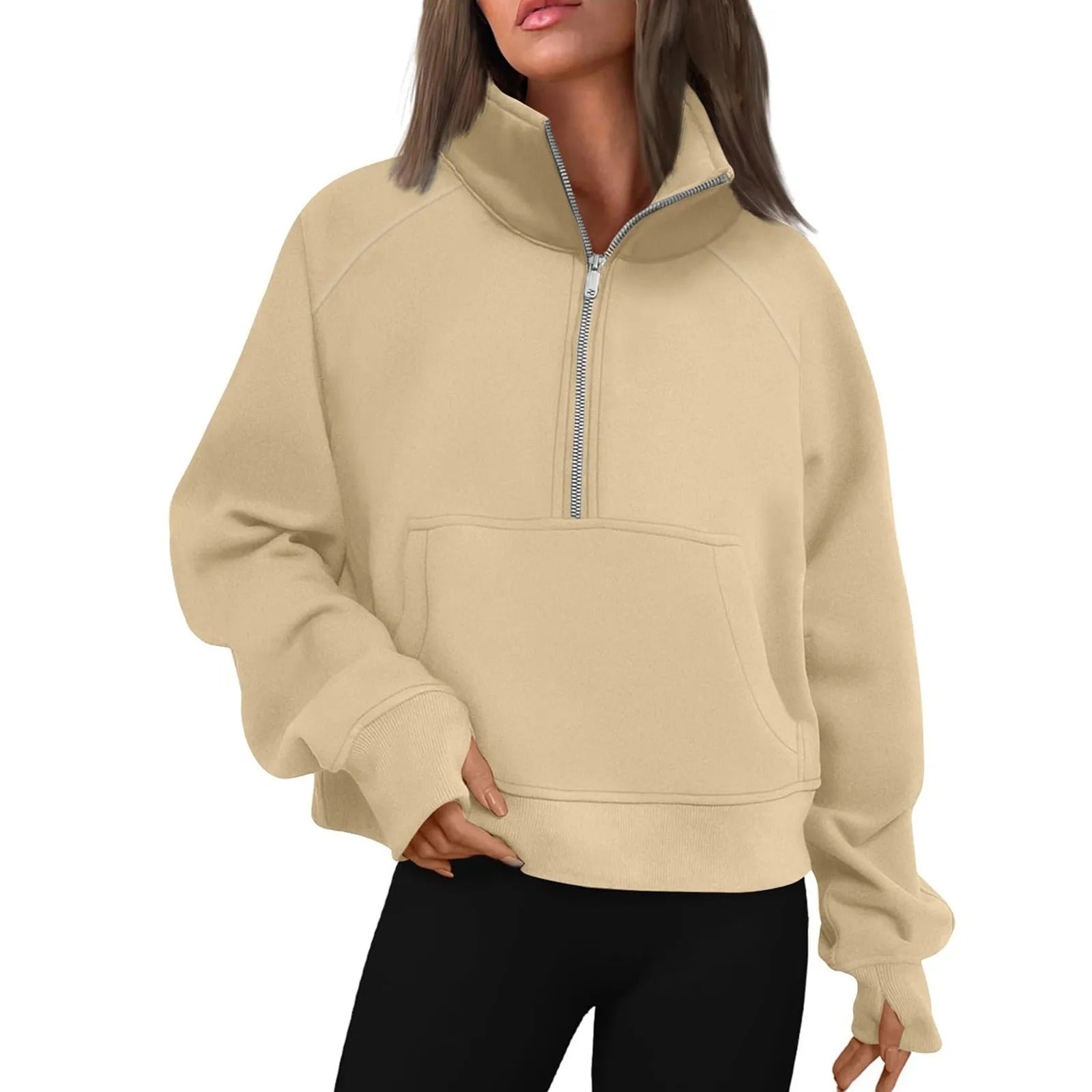 Damen-Fleecejacke mit Stehkragen