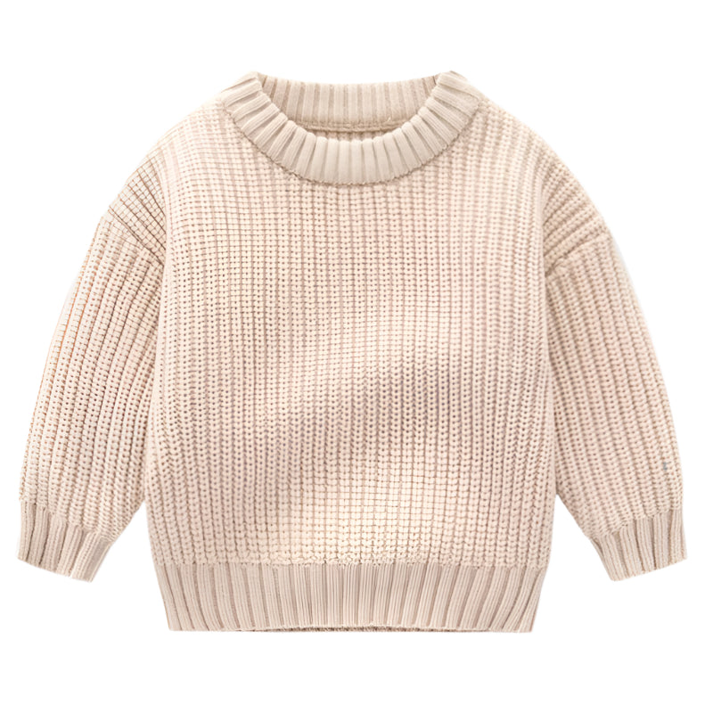 Einfarbiger Kinder-Strickpullover