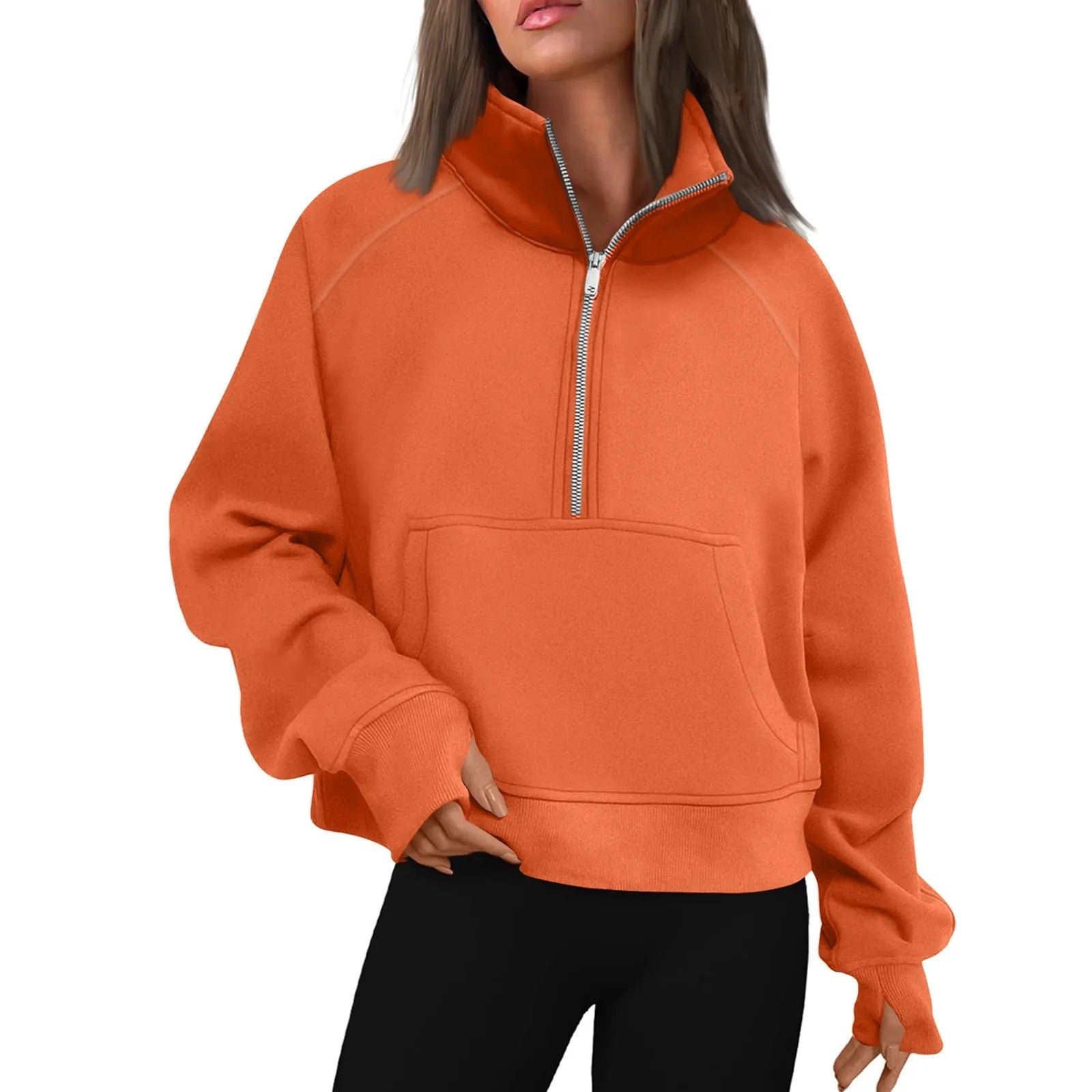 Damen-Fleecejacke mit Stehkragen
