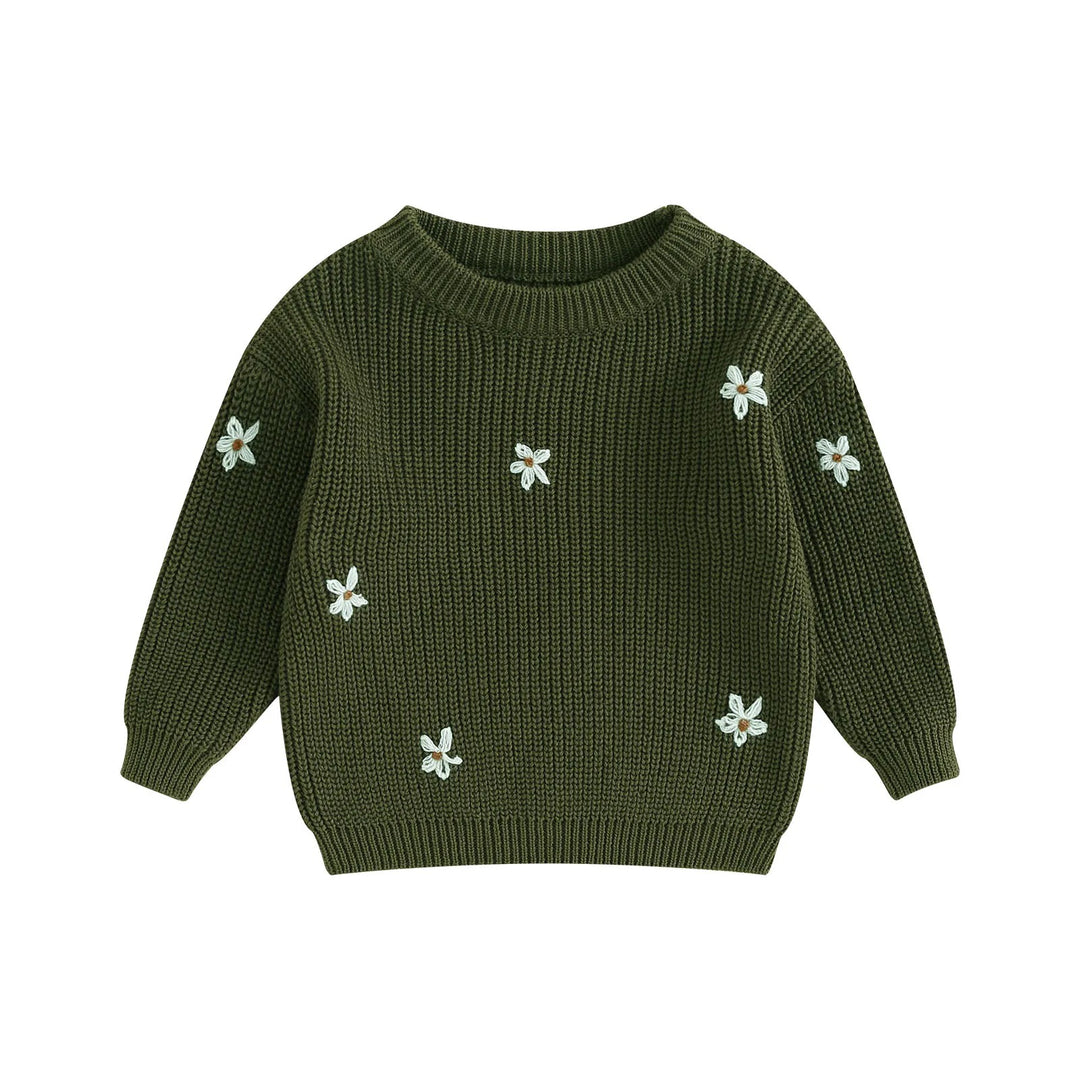 Blumenstrickpullover für Kinder