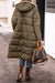 Damen Pufferjacke Schwarz Elegant Lange mit Pelzfutter Polyester-5