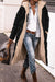Variant image for Damen Pufferjacke Schwarz Elegant Lange mit Pelzfutter Polyester-1