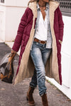 Variant image for Damen Pufferjacke Schwarz Elegant Lange mit Pelzfutter Polyester-21