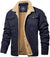 Variant image for Herrenjacke Armygrün Winterjacke Sherpa-Futter Wasserabweisend Robust-13