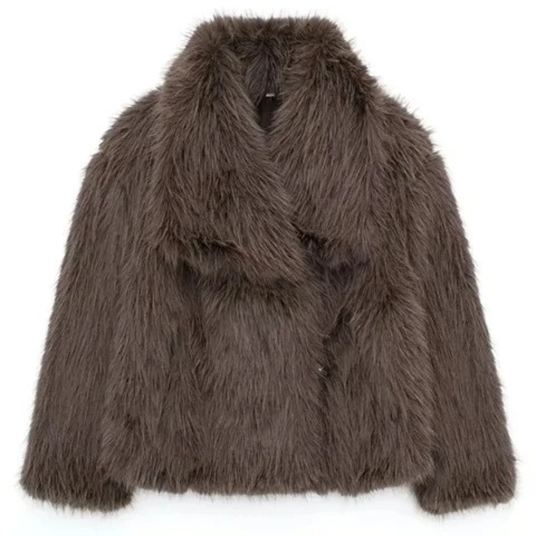 Warmer Plüschpelzmantel für Damen