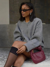 Vintage-Damenpullover mit Rundhalsausschnitt