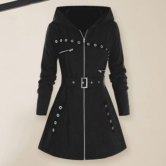 Lange Damen-Kapuzenpullover mit Kapuze