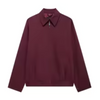 Damen Vintage Lose Reißverschluss Jacke