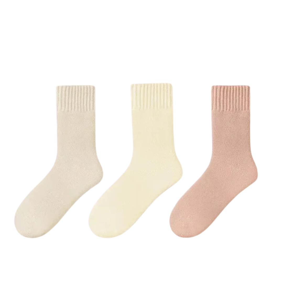 3 Paar dicke Damensocken aus Wolle