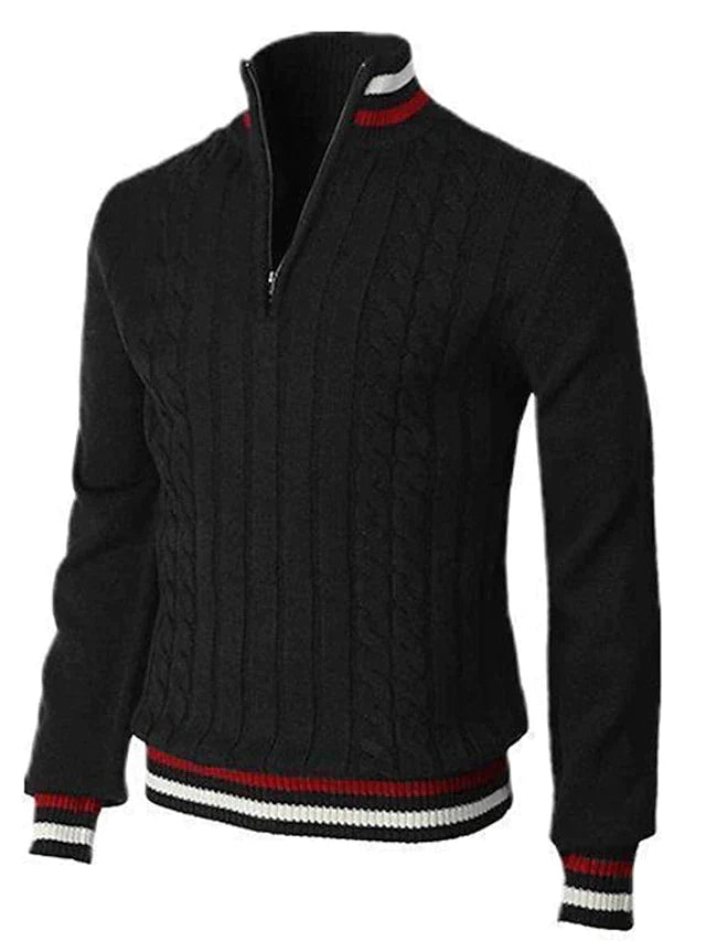 Herrenpullover Zipper Strick Modernes Design Weiches Material-3